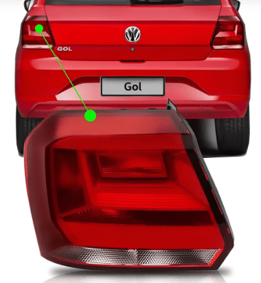Lanterna Traseira Gol G7/G8 Bicolor Lado Esquerdo 2016 Ate 2021