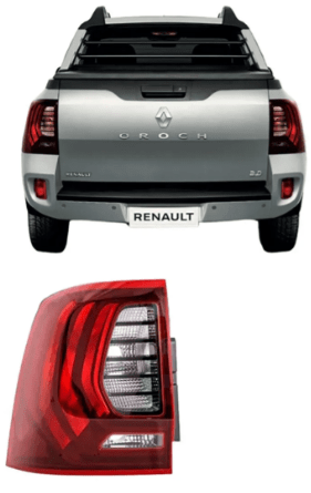 Lanterna Traseira para Renault Oroch dos anos 2016 a 2021, bicolor e lado esquerdo.