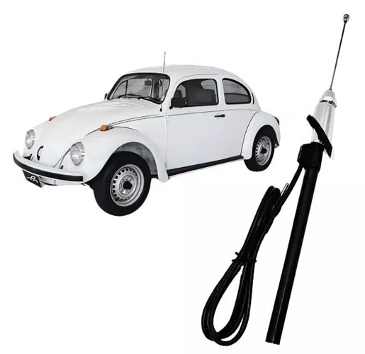 Antena FM Retrtil de 4 Estagios Cromada  VW Fusca / Gol (Ate 1995)