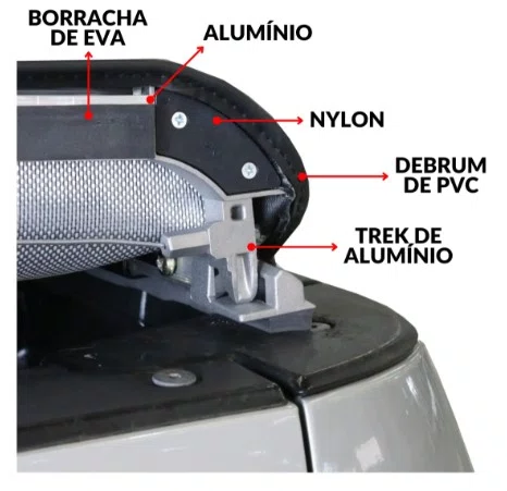 Capota Maritima L200 Triton XB (2012 em diante) - Modelo Com Grade (Com Santo Antnio)