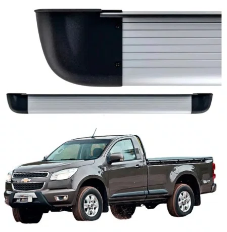 Estribo Lateral Alumnio Natural - Chevrolet S10 Cabine Simples (2012 a 2026)
