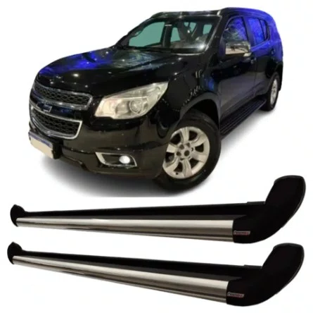 Estribo Lateral Inox com Ponteiras Pretas - Chevrolet Trailblazer (2014 a 2026)