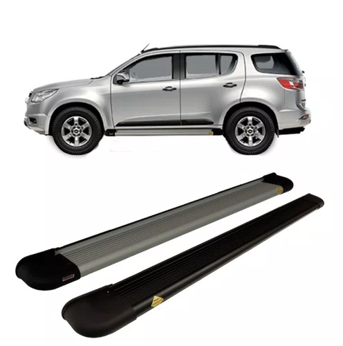 Estribo Lateral Inox com Ponteiras Pretas - Chevrolet Trailblazer (2014 a 2026)