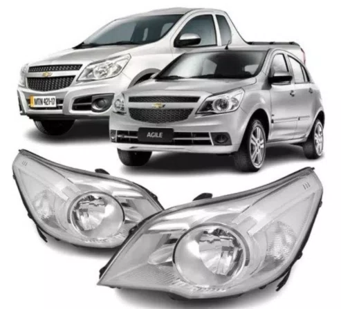 Farol Chevrolet Agile / Montana Mascara Cromada Lado Esquerdo 2010 ate 2013