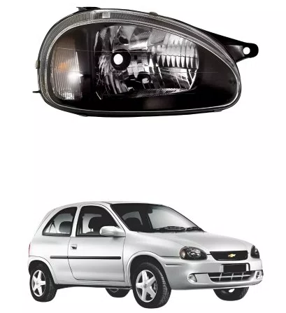 Farol Chevrolet Corsa Mascara Negra Lado Direito 2000 ate 2010