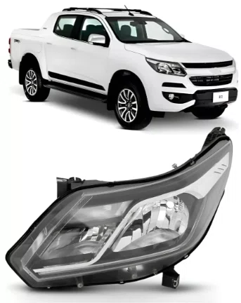 Farol Chevrolet S10 2017 at 2024 Com Led - Friso Cromado Lado Esquerdo