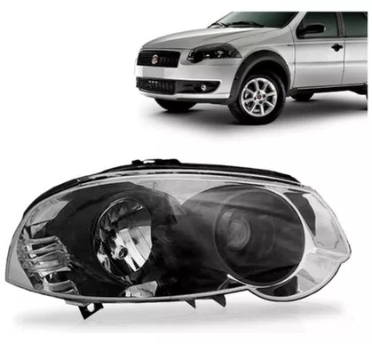 Farol Fiat Palio Canhao Preto Lado Direito 2010 ate 2012