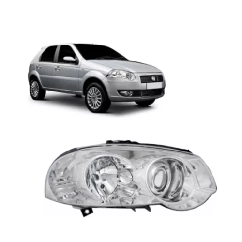 Farol Fiat Palio Preto Canhao Cromado Lado Direito 2010 ate 2012