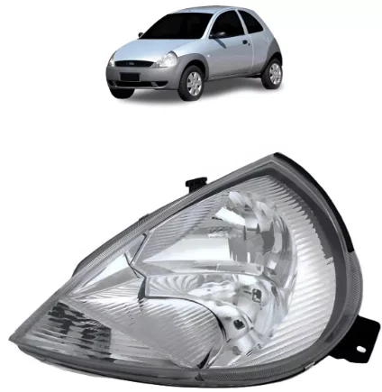 Farol Ford Ka 2000 ate 2007 Cristal Lado Esquerdo (Motorista)