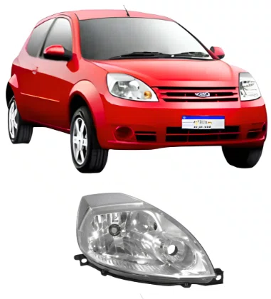 Farol Ford Ka 2008 ate 2014 Cromado Lado Direito/passageiro