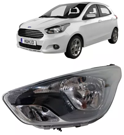 Farol Ford Ka 2015 ate 2018 Cromado Lado Esquerdo