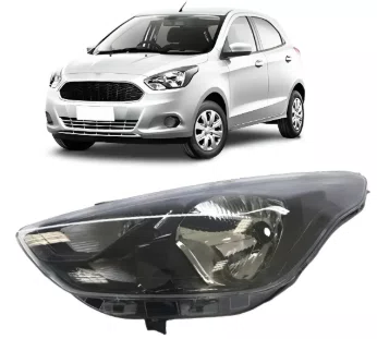 Farol Ford Ka ano 2015 ate 2018 Mascara negra Lado esquerdo (motorista)