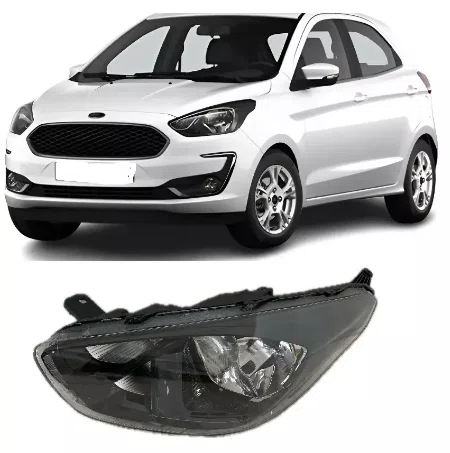 Farol Ford KA ano 2019 ate 2023 Mascara negra Lado Esquerdo