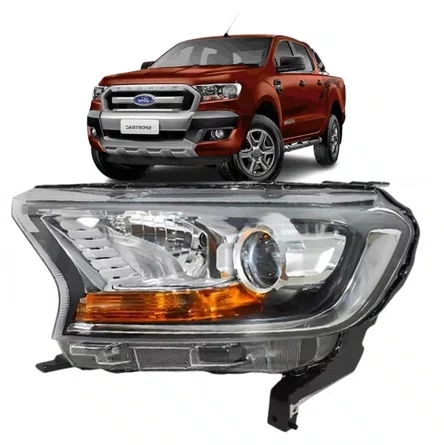 Farol Ford Ranger 2017 ate 2023 Pisca Ambar com Projetor Manual Lado Esquerdo