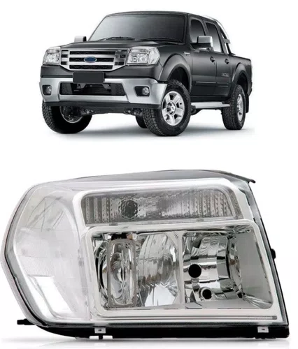 Farol Ford Ranger ano 2010 at 2012 Cromado Lado Direito