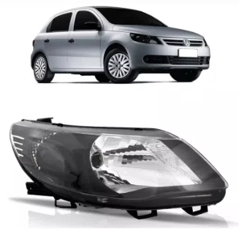 Farol Gol G5 Simples Mascara Negra Lado Direito 2009 Ate 2013