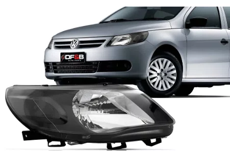 Farol Gol G5 Simples Mascara Negra Lado Direito 2009 Ate 2013