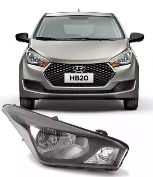 Farol HB20 Mascara Negra Sem Led Lado Direito 2012 Ate 2019