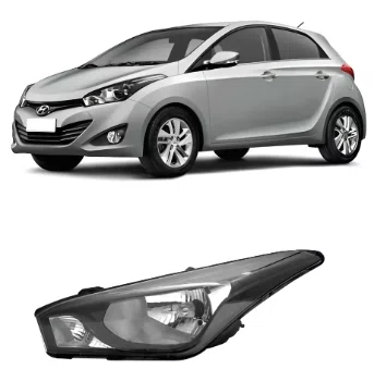 Farol HB20 Mascara Negra Sem Led Lado Esquerdo 2012 Ate 2019