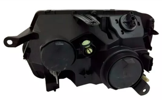 Farol Renault Duster Mascara Negra Com Cupula Azul Lado Direito 2016 Ate 2020