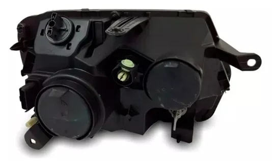 Farol Renault Duster Mascara Negra Com Cupula Azul Lado Direito 2016 Ate 2020