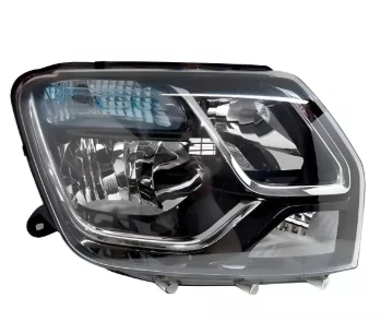 Farol Renault Duster Mascara Negra Com Cupula Azul Lado Direito 2016 Ate 2020