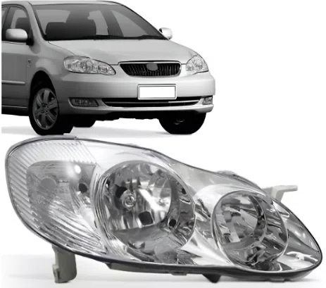 Farol Toyota Corolla Cromado 2002 ate 2004 Lado Direito
