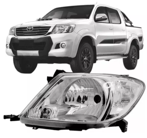 Farol Toyota Hilux 2009 ate 2011 Lado esquerdo Cromado
