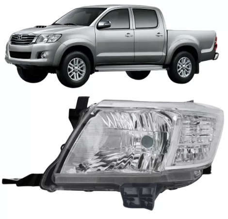 Farol Toyota Hilux 2012 ate 2015 Lado Esquerdo Cromado