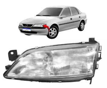 Farol Vectra Cromado Lado Esquerdo 1997 Ate 1999