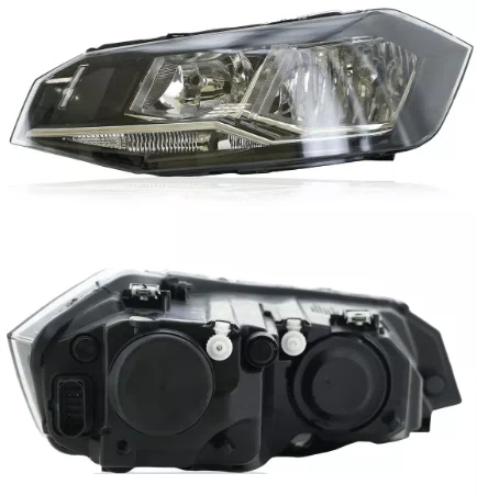 Farol VolksWagen Polo com Friso Cromado para 03 Lampada Lado Esquerdo 2018 ate 2022.