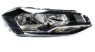 Farol VolksWagen Polo com Friso Cromado para 04 Lampada Lado Direito 2018 ate 2022.