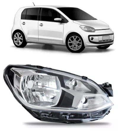 Farol Volkswagen UP Friso Cromado 2017 ate 2021 Lado Direito