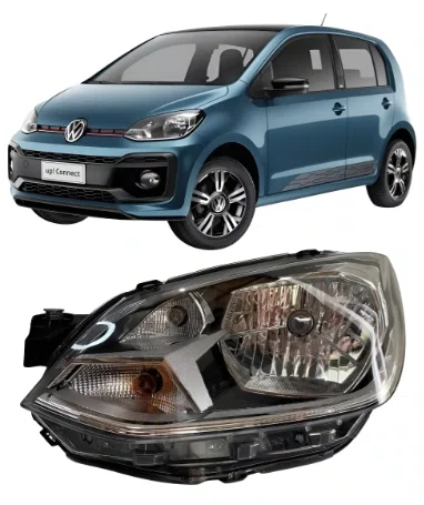 Farol Volkswagen UP Friso Cromado 2017 ate 2021 Lado Esquerdo
