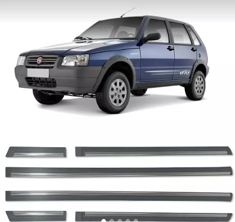 Friso Lateral Largo Cinza - Fiat Uno Economy 4 Portas