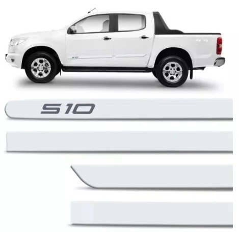 Friso Lateral Personalizado Branco Summit - Chevrolet S10 Cabine Dupla (2012 a 2024+)
