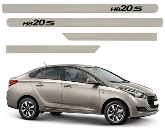 Friso Lateral Personalizado Prata - Hyundai HB20S (Sedan)
