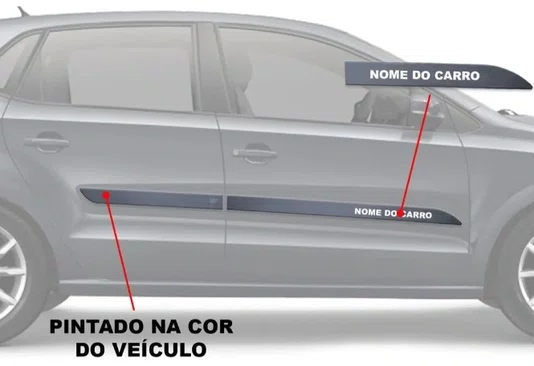 Friso Lateral Personalizado Prata - Hyundai HB20S (Sedan)