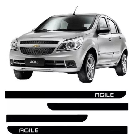 Friso Lateral Personalizado Preto - Chevrolet Agile (2010 a 2014)