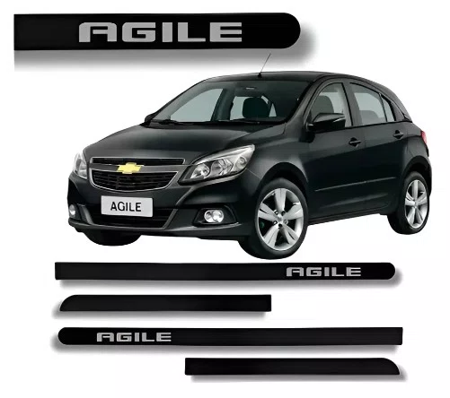 Friso Lateral Personalizado Preto - Chevrolet Agile (2010 a 2014)