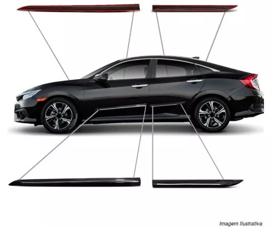Friso Lateral Personalizado Preto - Honda Civic