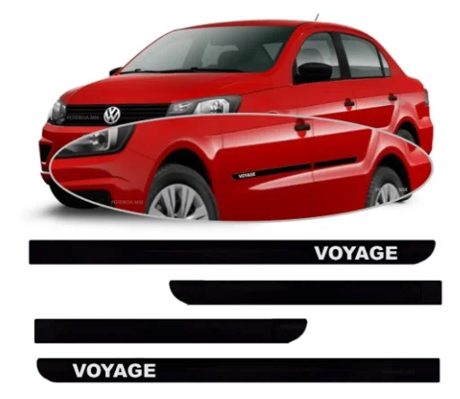 Friso Lateral Personalizado Preto - VW Voyage G6 (2013 a 2016)