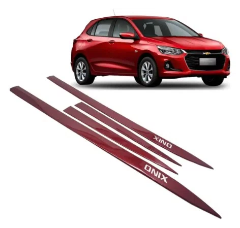 Friso Lateral Personalizado Vermelho Carmim - Chevrolet Onix