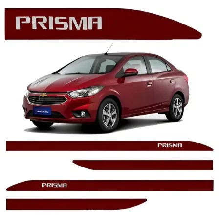 Friso Lateral Personalizado Vermelho Carmim - Chevrolet Prisma