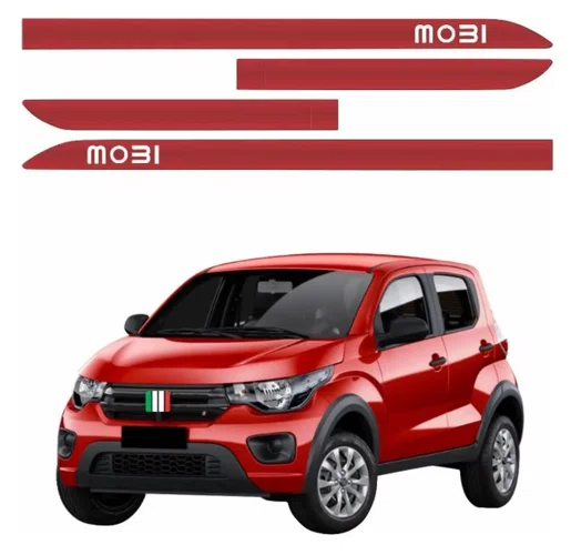 Friso Lateral Personalizado Vermelho - Fiat Mobi