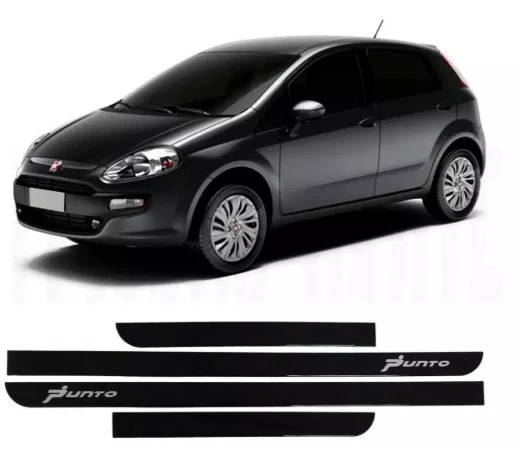 Friso Lateral Preto - Fiat Punto 4 Portas (2008 a 2017)