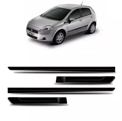 Friso Lateral Preto - Fiat Punto 4 Portas (2008 a 2017)