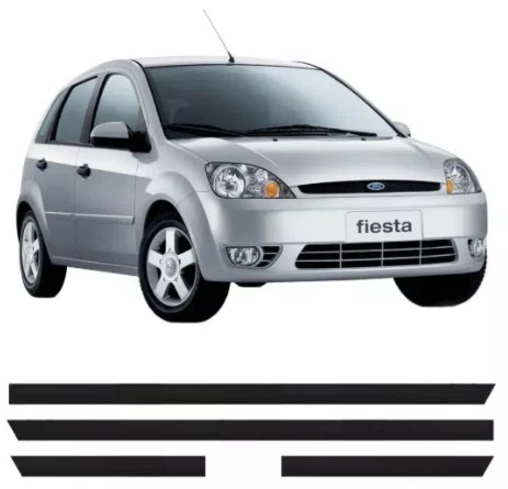 Friso Lateral Preto - Ford Fiesta 2 Portas (2000 a 2002)