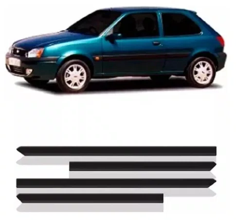 Friso Lateral Preto - Ford Fiesta 4 Portas (2000 a 2002)