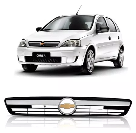 Grade do Radiador Chevrolet Corsa e Montana 2007 a 2012 Cinza | Grade Frontal